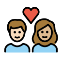 OpenMoji 13.1  👩🏻‍❤️‍👨🏼  Couple With Heart: Woman, Man, Light Skin Tone, Medium-light Skin Tone Emoji