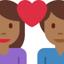 Twitter (Twemoji 14.0)  👩🏾‍❤️‍👨🏾  Couple With Heart: Woman, Man, Medium-dark Skin Tone Emoji