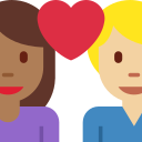 Twitter (Twemoji 14.0)  👩🏾‍❤️‍👨🏼  Couple With Heart: Woman, Man, Medium-dark Skin Tone, Medium-light Skin Tone Emoji