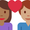 Twitter (Twemoji 14.0)  👩🏾‍❤️‍👨🏽  Couple With Heart: Woman, Man, Medium-dark Skin Tone, Medium Skin Tone Emoji