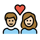 OpenMoji 13.1  👩🏼‍❤️‍👨🏻  Couple With Heart: Woman, Man, Medium-light Skin Tone, Light Skin Tone Emoji