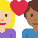 Twitter (Twemoji 14.0)  👩🏼‍❤️‍👨🏾  Couple With Heart: Woman, Man, Medium-light Skin Tone, Medium-dark Skin Tone Emoji