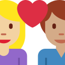 Twitter (Twemoji 14.0)  👩🏼‍❤️‍👨🏽  Couple With Heart: Woman, Man, Medium-light Skin Tone, Medium Skin Tone Emoji