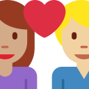 Twitter (Twemoji 14.0)  👩🏽‍❤️‍👨🏼  Couple With Heart: Woman, Man, Medium Skin Tone, Medium-light Skin Tone Emoji