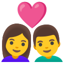 Google (Android 12L)  👩‍❤️‍👨  Couple With Heart: Woman, Man Emoji