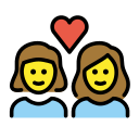 OpenMoji 13.1  👩‍❤️‍👩  Couple With Heart: Woman, Woman Emoji