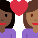 Twitter (Twemoji 14.0)  👩🏿‍❤️‍👩🏾  Couple With Heart: Woman, Woman, Dark Skin Tone, Medium-dark Skin Tone Emoji