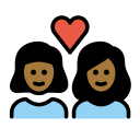 OpenMoji 13.1  👩🏾‍❤️‍👩🏾  Couple With Heart: Woman, Woman, Medium-dark Skin Tone Emoji