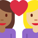 Twitter (Twemoji 14.0)  👩🏾‍❤️‍👩🏼  Couple With Heart: Woman, Woman, Medium-dark Skin Tone, Medium-light Skin Tone Emoji