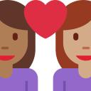 Twitter (Twemoji 14.0)  👩🏾‍❤️‍👩🏽  Couple With Heart: Woman, Woman, Medium-dark Skin Tone, Medium Skin Tone Emoji