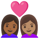 Google (Android 12L)  👩🏾‍❤️‍👩🏽  Couple With Heart: Woman, Woman, Medium-dark Skin Tone, Medium Skin Tone Emoji