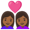 Google (Android 12L)  👩🏾‍❤️‍👩🏾  Couple With Heart: Woman, Woman, Medium-dark Skin Tone Emoji