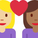 Twitter (Twemoji 14.0)  👩🏼‍❤️‍👩🏾  Couple With Heart: Woman, Woman, Medium-light Skin Tone, Medium-dark Skin Tone Emoji