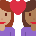Twitter (Twemoji 14.0)  👩🏽‍❤️‍👩🏾  Couple With Heart: Woman, Woman, Medium Skin Tone, Medium-dark Skin Tone Emoji