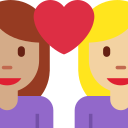 Twitter (Twemoji 14.0)  👩🏽‍❤️‍👩🏼  Couple With Heart: Woman, Woman, Medium Skin Tone, Medium-light Skin Tone Emoji