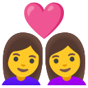 Google (Android 12L)  👩‍❤️‍👩  Couple With Heart: Woman, Woman Emoji