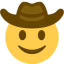 Twitter (Twemoji 14.0)  🤠  Cowboy Hat Face Emoji