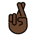 OpenMoji 13.1  🤞🏿  Crossed Fingers: Dark Skin Tone Emoji