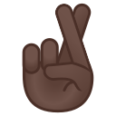 Google (Android 12L)  🤞🏿  Crossed Fingers: Dark Skin Tone Emoji