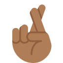 Twitter (Twemoji 14.0)  🤞🏾  Crossed Fingers: Medium-dark Skin Tone Emoji