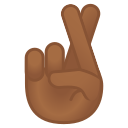 Google (Android 12L)  🤞🏾  Crossed Fingers: Medium-dark Skin Tone Emoji