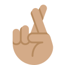 Twitter (Twemoji 14.0)  🤞🏽  Crossed Fingers: Medium Skin Tone Emoji
