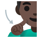 Google (Android 12L)  🧏🏿‍♂️  Deaf Man: Dark Skin Tone Emoji