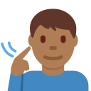 Twitter (Twemoji 14.0)  🧏🏾‍♂️  Deaf Man: Medium-dark Skin Tone Emoji