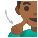 Google (Android 12L)  🧏🏾‍♂️  Deaf Man: Medium-dark Skin Tone Emoji