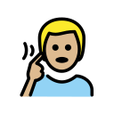 OpenMoji 13.1  🧏🏼‍♂️  Deaf Man: Medium-light Skin Tone Emoji