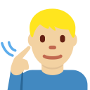 Twitter (Twemoji 14.0)  🧏🏼‍♂️  Deaf Man: Medium-light Skin Tone Emoji