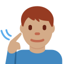 Twitter (Twemoji 14.0)  🧏🏽‍♂️  Deaf Man: Medium Skin Tone Emoji
