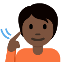 Twitter (Twemoji 14.0)  🧏🏿  Deaf Person: Dark Skin Tone Emoji
