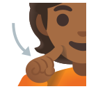 Google (Android 12L)  🧏🏾  Deaf Person: Medium-dark Skin Tone Emoji