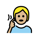 OpenMoji 13.1  🧏🏼  Deaf Person: Medium-light Skin Tone Emoji