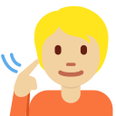 Twitter (Twemoji 14.0)  🧏🏼  Deaf Person: Medium-light Skin Tone Emoji