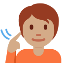 Twitter (Twemoji 14.0)  🧏🏽  Deaf Person: Medium Skin Tone Emoji