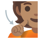 Google (Android 12L)  🧏🏽  Deaf Person: Medium Skin Tone Emoji
