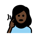 OpenMoji 13.1  🧏🏿‍♀️  Deaf Woman: Dark Skin Tone Emoji