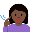 Twitter (Twemoji 14.0)  🧏🏿‍♀️  Deaf Woman: Dark Skin Tone Emoji