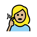 OpenMoji 13.1  🧏🏼‍♀️  Deaf Woman: Medium-light Skin Tone Emoji