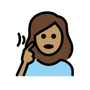 OpenMoji 13.1  🧏🏽‍♀️  Deaf Woman: Medium Skin Tone Emoji