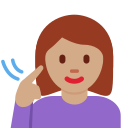Twitter (Twemoji 14.0)  🧏🏽‍♀️  Deaf Woman: Medium Skin Tone Emoji