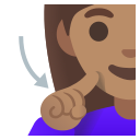 Google (Android 12L)  🧏🏽‍♀️  Deaf Woman: Medium Skin Tone Emoji