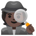 Google (Android 12L)  🕵🏿  Detective: Dark Skin Tone Emoji