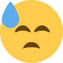 Twitter (Twemoji 14.0)  😓  Downcast Face With Sweat Emoji