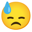 Google (Android 12L)  😓  Downcast Face With Sweat Emoji