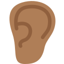 Twitter (Twemoji 14.0)  👂🏾  Ear: Medium-dark Skin Tone Emoji