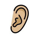 OpenMoji 13.1  👂🏼  Ear: Medium-light Skin Tone Emoji