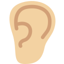 Twitter (Twemoji 14.0)  👂🏼  Ear: Medium-light Skin Tone Emoji